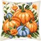 Coussins Fleurs et plantes au point de croix - Citrouilles - Vervaco