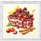Le gâteau gourmand cerise canelle et chocolat tableau broderie point de croix - Magic Needle