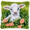 Coussins Point Noue - Agneau et fleurs - Vervaco