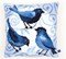 Kit coussin Vervaco oiseaux bleus au point de croix