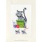 Kit carte cartes de voeux chats ludiques - lot de 3 à broder de Vervaco