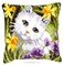 Coussin au point de croix Vervaco chaton fleuri