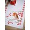 Kit chemin de table Vervaco rouge-gorge et fleurs à broder au point de croix compté