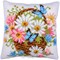 Coussins Fleurs et plantes au point de croix - Panier à fleur - Vervaco