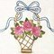Kit napperon panier en roses à broder en broderie imprimée de Luc Création NPR190