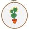Broderie en point compté cactus fleuri jaune avec cercle - Vervaco
