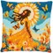 Coussins Fleurs et plantes au point de croix - Fille du soleil - Vervaco