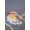 Kit Nappe Broderie Point de Croix imprimée - Rouge-gorges et fleurs jaunes - Vervaco