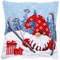 Coussin point de croix Vervaco gnome de noël au ski