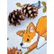 Kit Nappe Broderie Point de Croix imprimée - Animaux d'automne - Vervaco
