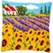 Coussin Vervaco champs de tournesols et lavande au point de croix