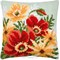 Coussins Fleurs et plantes au point de croix - Bouquet coquelicots 2 - Vervaco