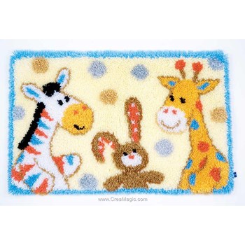 Kit Crochet De Verrouillage Canevas 43x43cm - DIY Tapis, Coussin - Pour Débutants, Adultes, Enfants - Loisir Créatif