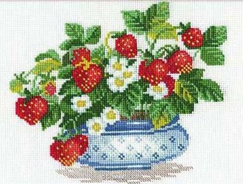 Kit De Point De Croix RIOLIS 1165 Fraise Du Jardin, Kit De