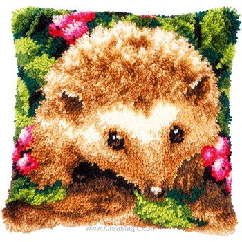 Kit De Coussin Au Point Noué Avec Motif Gorille - Toile Pré-imprimée 43x43 Cm, Crochet Et Fil Inclus, Activité Créative DIY