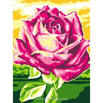 Kit Canevas Tutu Rose - Point De Croix - Fournitures Complètes (canevas Imprimé, Fils, Aiguille) - Dessin 15x20 Cm