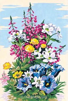 FLEURS***@@@ @@@**SUPERBE CANEVAS NEUF DE SEG 60X25CM FLEURS***@@@ @@@**SUPERBE CANEVAS NEUF DE SEG 60X25CM