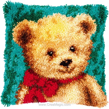 Kit Point Noué (latch Hook) Pour Coussin | Motif Petit Lapin Blanc | 43 X 43 Cm | Tout Inclus Pour Débutants | Loisir Créatif DIY