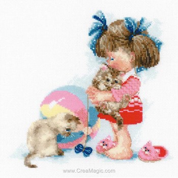 Kit Broderie Point De Croix Riolis - Motif Teckel Bleu, Toile Aida 14 Ct, Fils Anchor - Dimensions 20,3 X 20,3 Cm