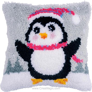 Kit Broderie Point Noué Vervaco - Coussin Fleur Orange 40x40 Cm, Tout Inclus Pour Débutants, Loisir Créatif