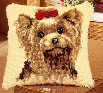 ANSIWEIGO Kit Coussin DIY Tapis Noué 43x43 Cm - Activité Manuelle Joyeux Animaux De La Ferme