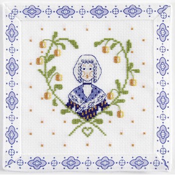 Kit Broderie DMC Cœur à Suspendre - Point De Croix, Thème Bébé, Couleurs Blanc Et Jaune
