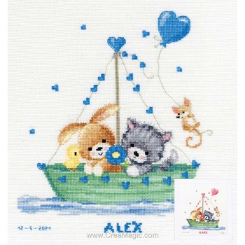 Kit Point De Croix Vervaco - Motif "Pour La Naissance" - Complet (toile Aida 14ct, Fils, Aiguille) - Neuf Belgique