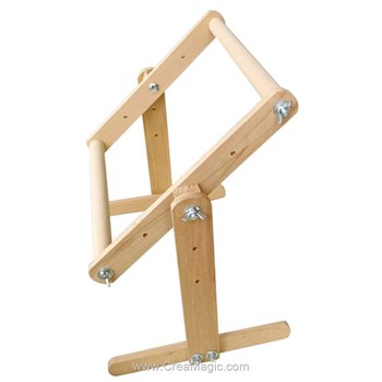 Support De Cadre à Broder En Bois Rotatif 360° - Réglable En Hauteur (20,5-37,5 Cm) - Pour Broderie Confortable