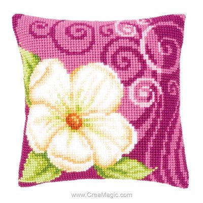 Kit coussin Vervaco au point de croix déco violette