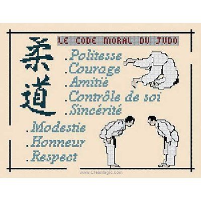 Le code morale du judo kit broderie de Planète Mauve au point de croix