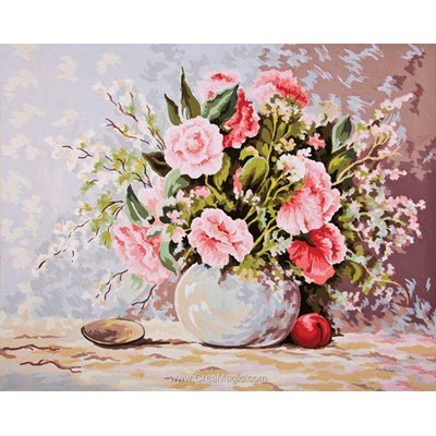 Bouquet en pastel canevas - Collection d'art