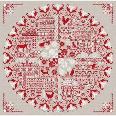 Anagram broderie en point compté sampler rond