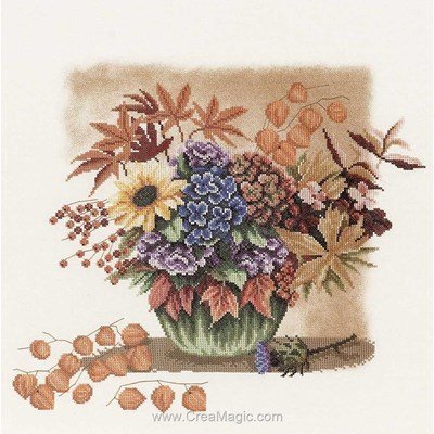 Kit point croix Lanarte autumn bouquet sur etamine