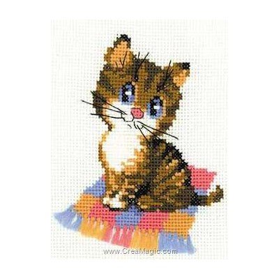 Broderie mini kit chaton sur le plaid - RIOLIS