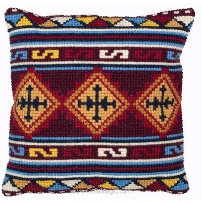 Coussin Anchor au point de croix kelim