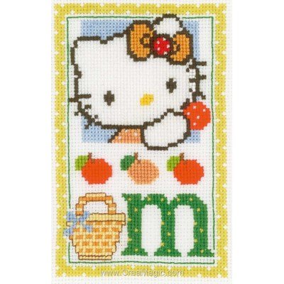 Broderie en point croix Vervaco hello kitty lettre m