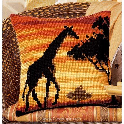 Kit coussin point de croix Vervaco girafe d'afrique