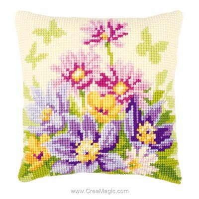 Kit coussin Vervaco au point de croix printemps