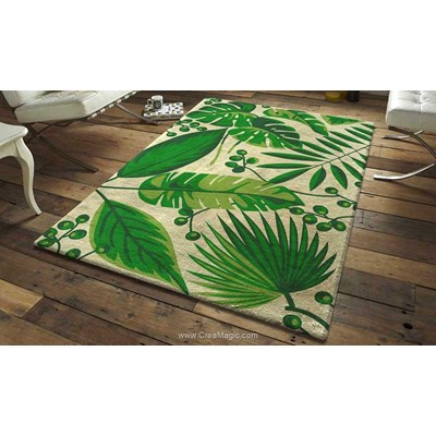 Kit tapis point noue Smyrnalaine feuilles tropicales zoé