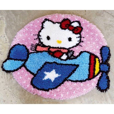 Tapis point noué hello kitty est pilote de Vervaco