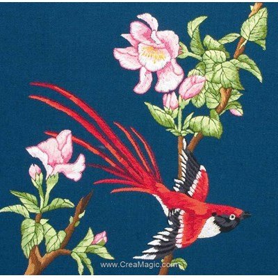 Kit broderie point compté oriental bird de Maia