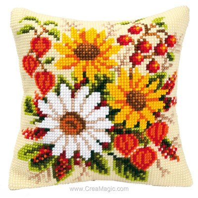 Coussin bouquet fruité au point de croix - Vervaco