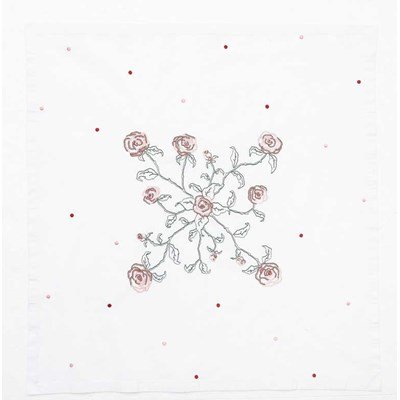 Kit nappe rose et plumetis en broderie traditionnelle de DMC TK004