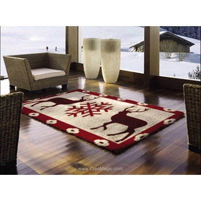 Kit tapis point noué Smyrnalaine cerf noel