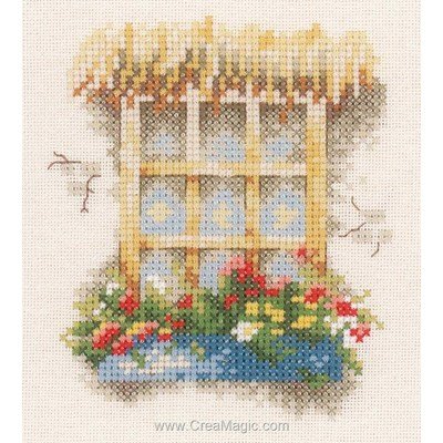 Fenêtre et fleurs kit broderie - Lanarte