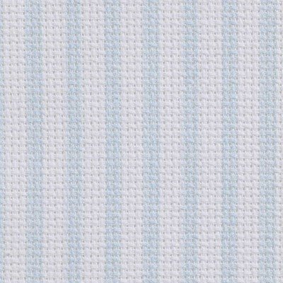 Toile aida 5.5 pts imprimée bleu rayures vierge à broder - DMC