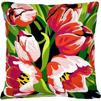 Coussin les tulipes endormies au demi point de SEG