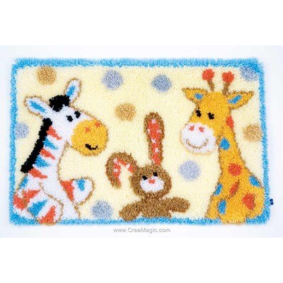 Kit tapis point noue nos amis les animaux de Vervaco