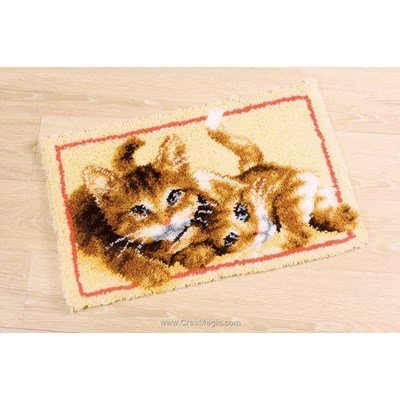 Tapis point noue chats joueurs - Vervaco