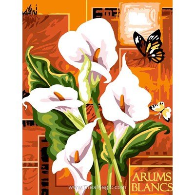 Arums blancs canevas chez Margot